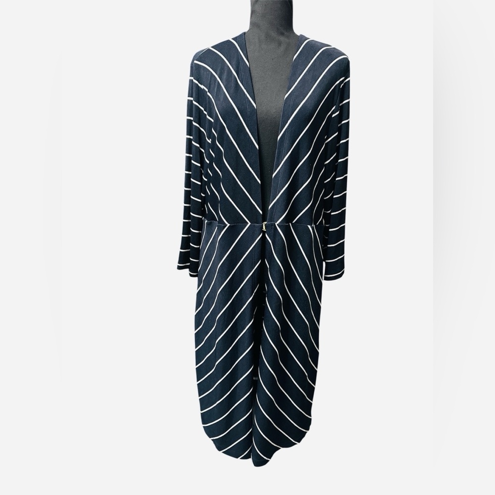 Striped Navy and White Women's Cardigan